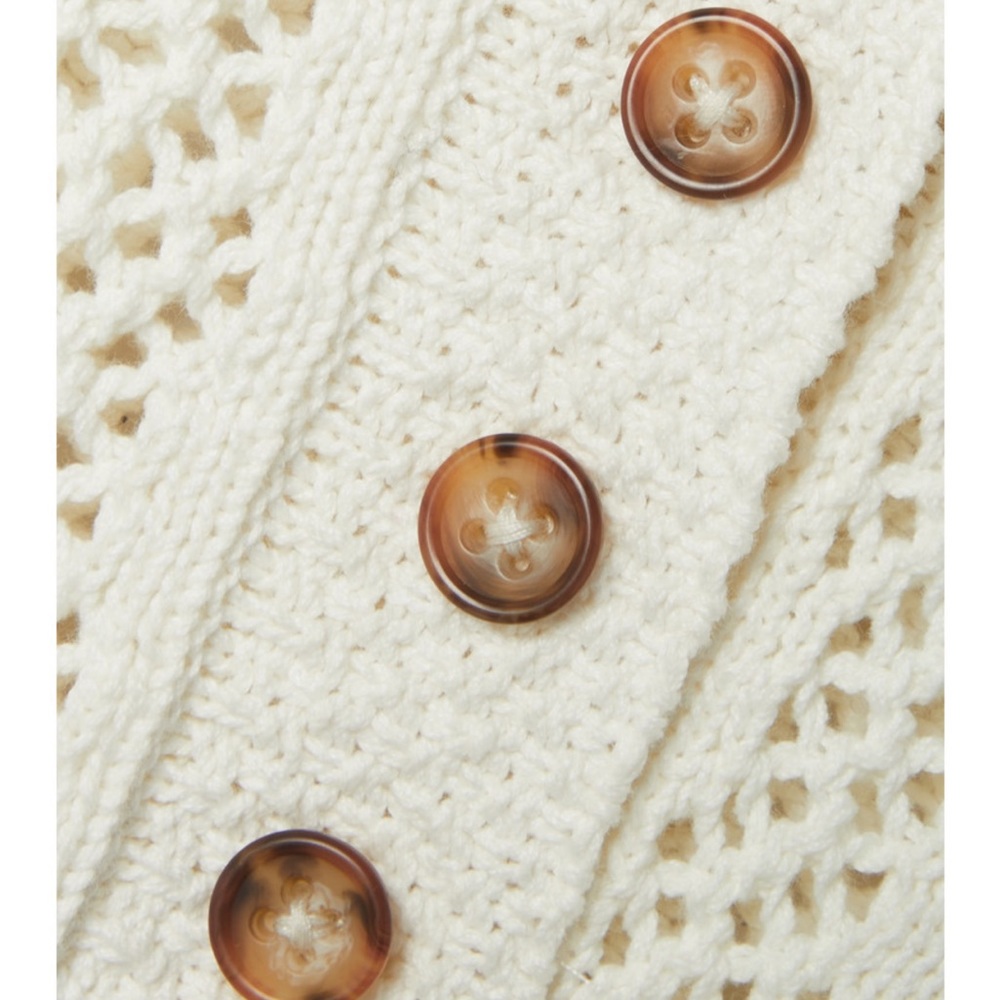 Zimmermann Lyre Open Knit 100% Cotton Polo Shirt - Picture 6 of 8